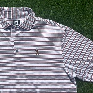Footjoy Pinehurst Members Logo Men’s XL Performance Polo Red White Gray Shirt